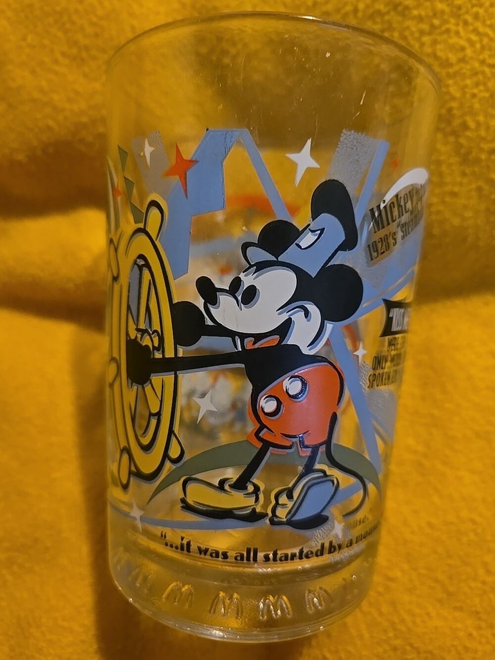 DISNEY 100 years McDonalds Glass “ Mickey “Steamboat Willie , Donald ,Snow White